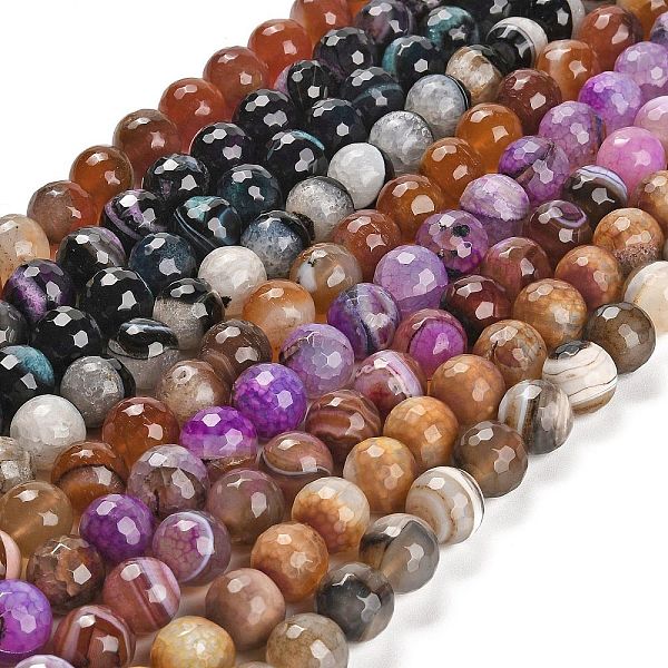 PandaHall Natural Banded Agate/Striped Agate Beads Strands, Dyed & Heated, Round, Faceted, Mixed Color, 13.5~14mm, Hole: 1.4mm, about..., Multicolor
PandaHall Natural Banded Agate/Striped Agate Beads Strands, Dyed & Heated, Round, Faceted, Mixed Color, 13.5~14mm, Hole: 1.4mm, about..., Multicolor