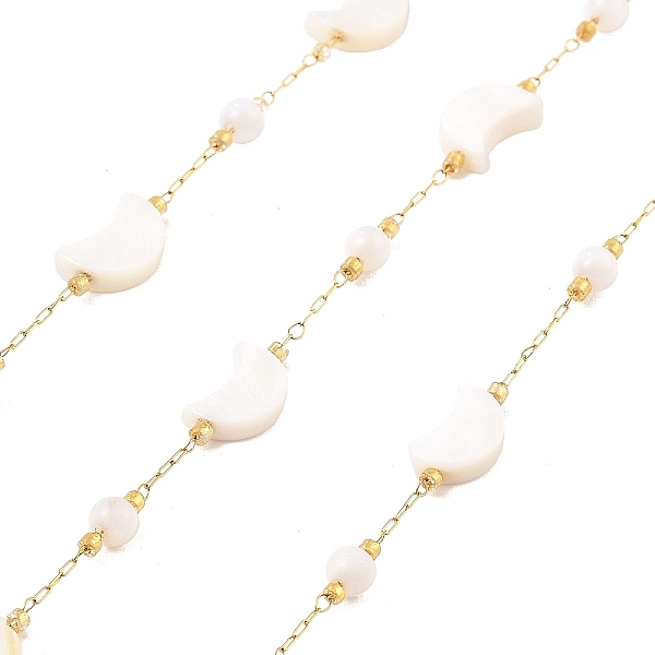PandaHall Ion Plating(IP) 304 Stainless Steel Paperclip Chains, Soldered, with Shell Beads, Moon, Real 18K Gold Plated, 10x7x3mm, about...
PandaHall Ion Plating(IP) 304 Stainless Steel Paperclip Chains, Soldered, with Shell Beads, Moon, Real 18K Gold Plated, 10x7x3mm, about...
