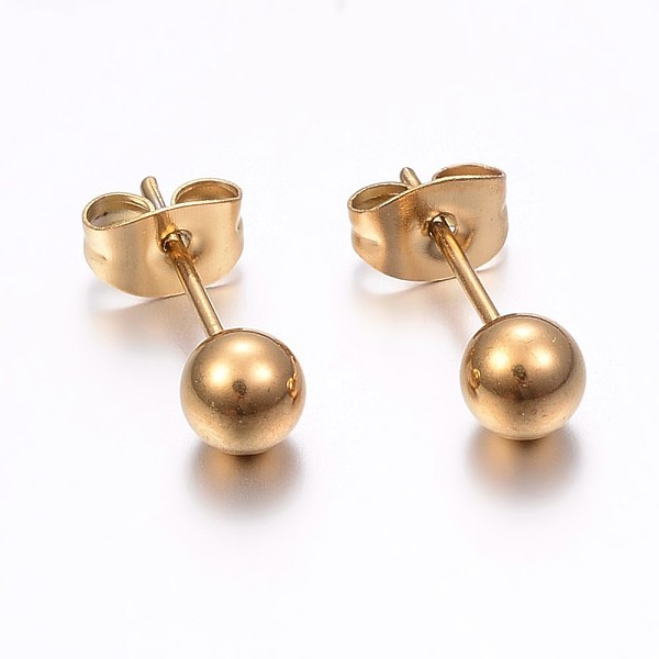 PandaHall 304 Stainless Steel Stud Earrings, Hypoallergenic Earrings, Round, Golden, 14x3mm, Pin: 0.8mm, 12pairs/card 304 Stainless Steel
PandaHall 304 Stainless Steel Stud Earrings, Hypoallergenic Earrings, Round, Golden, 14x3mm, Pin: 0.8mm, 12pairs/card 304 Stainless Steel