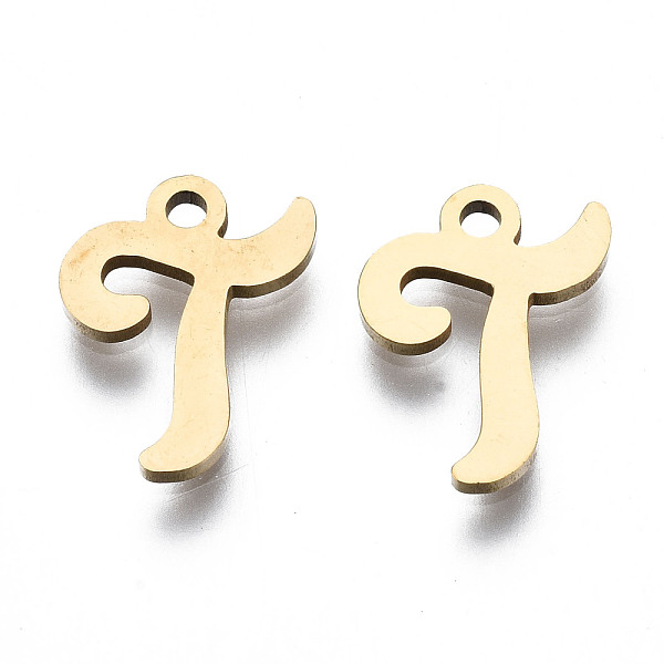 PandaHall 201 Stainless Steel Charms, Laser Cut, Alphabet, Golden, Letter.T, 12x9.5x1mm, Hole: 1.4mm Stainless Steel Letter T
PandaHall 201 Stainless Steel Charms, Laser Cut, Alphabet, Golden, Letter.T, 12x9.5x1mm, Hole: 1.4mm Stainless Steel Letter T