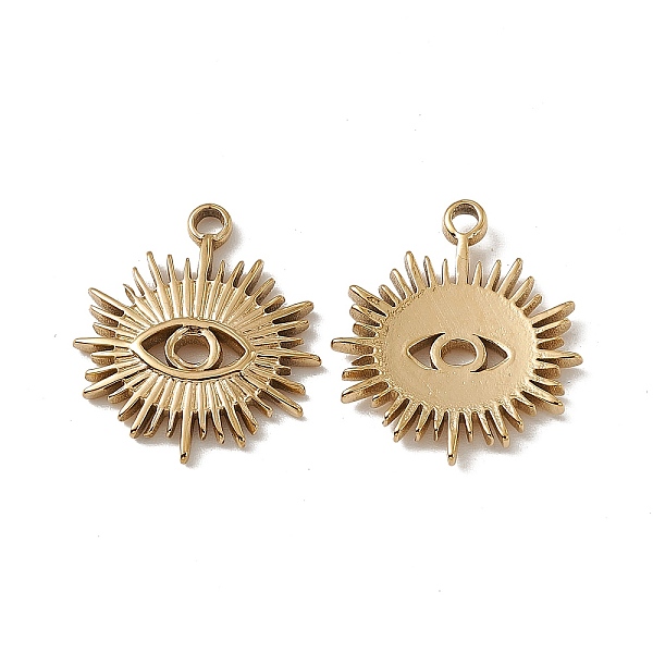 PandaHall Vacuum Plating 201 Stainless Steel Charms, Sun with Eye Charm, Real 18K Gold Plated, 20.5x18x2mm, Hole: 2mm 201 Stainless Steel...
PandaHall Vacuum Plating 201 Stainless Steel Charms, Sun with Eye Charm, Real 18K Gold Plated, 20.5x18x2mm, Hole: 2mm 201 Stainless Steel...