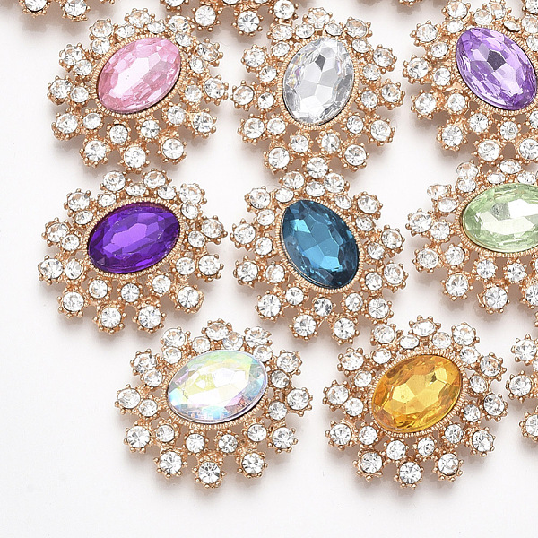 PandaHall Light Gold Plated Alloy Cabochons, with Resin Rhinestone and Crystal Glass Rhinestone, Faceted, Oval, Mixed Color, 27.5x24.5x7mm..., Multicolor
PandaHall Light Gold Plated Alloy Cabochons, with Resin Rhinestone and Crystal Glass Rhinestone, Faceted, Oval, Mixed Color, 27.5x24.5x7mm..., Multicolor