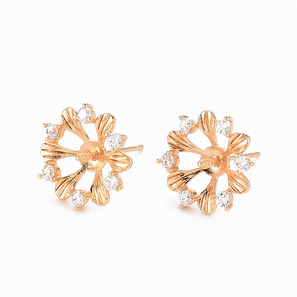 PandaHall Brass Micro Pave Clear Cubic Zirconia Earring Findings, for Half Drilled Beads, Nickel Free, Flower, Real 18K Gold Plated, 13mm...
PandaHall Brass Micro Pave Clear Cubic Zirconia Earring Findings, for Half Drilled Beads, Nickel Free, Flower, Real 18K Gold Plated, 13mm...