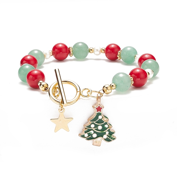 PandaHall Christmas Tree & Star Alloy Enamel Charm Bracelet, Natural Mashan Jade & Green Aventurine Beaded Bracelet for Women, Colorful...
PandaHall Christmas Tree & Star Alloy Enamel Charm Bracelet, Natural Mashan Jade & Green Aventurine Beaded Bracelet for Women, Colorful...