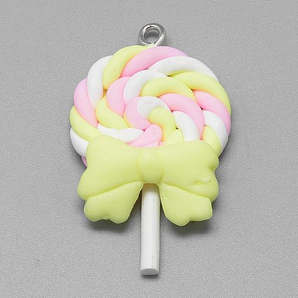 PandaHall Handmade Polymer Clay Pendants, Lollipop with Bowknot, Yellow, 40~53x27~30x7~9mm, Hole: 2mm Polymer Clay Candy Yellow
PandaHall Handmade Polymer Clay Pendants, Lollipop with Bowknot, Yellow, 40~53x27~30x7~9mm, Hole: 2mm Polymer Clay Candy Yellow