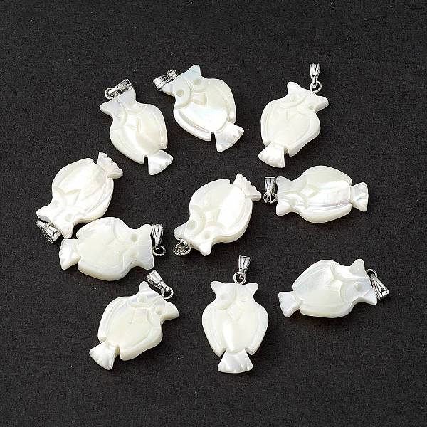 PandaHall Natural Trochid Shell/Trochus Shell Pendants, Owl Charms, with Platinum Tone Iron Snap on Bails, Seashell Color, 26.5x15.5x5mm...
PandaHall Natural Trochid Shell/Trochus Shell Pendants, Owl Charms, with Platinum Tone Iron Snap on Bails, Seashell Color, 26.5x15.5x5mm...