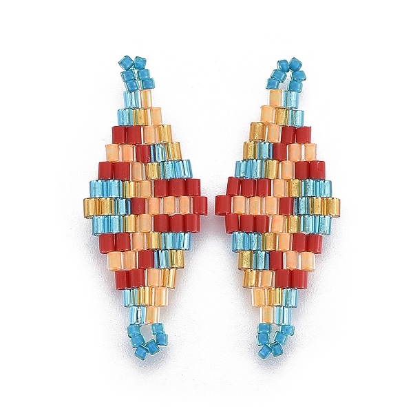 PandaHall MIYUKI & TOHO Handmade Japanese Seed Beads Links, Loom Pattern, Rhombus, Colorful, 32.5~33x12.6~13x1.7~1.8mm, Hole: 1.2~1.4mm...
PandaHall MIYUKI & TOHO Handmade Japanese Seed Beads Links, Loom Pattern, Rhombus, Colorful, 32.5~33x12.6~13x1.7~1.8mm, Hole: 1.2~1.4mm...