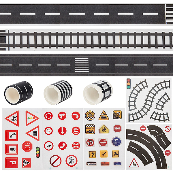 PandaHall Road Adhesive Tape and Road Traffic Sign Self Adhesive Stickers Sets, DIY Photo Frame Album Decoration Sticker, Mixed Color Paper..., Multicolor
PandaHall Road Adhesive Tape and Road Traffic Sign Self Adhesive Stickers Sets, DIY Photo Frame Album Decoration Sticker, Mixed Color Paper..., Multicolor