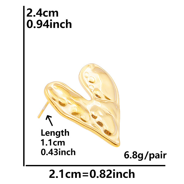 PandaHall Stylish 304 Stainless Steel Heart Stud Earrings for Women 304 Stainless Steel
PandaHall Stylish 304 Stainless Steel Heart Stud Earrings for Women 304 Stainless Steel