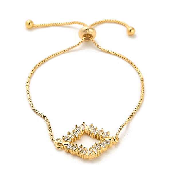 PandaHall Cubic Zirconia Link Slider Bracelets, with Light Gold Brass Box Chains, Rhombus, Inner Diameter: 3-1/8 inch(8cm) Brass Rhombus
PandaHall Cubic Zirconia Link Slider Bracelets, with Light Gold Brass Box Chains, Rhombus, Inner Diameter: 3-1/8 inch(8cm) Brass Rhombus