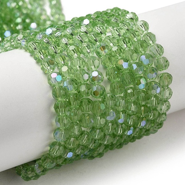 PandaHall Electroplate Transparent Glass Beads Strands, Faceted, Round, Rainbow Plated, Light Green, 4mm, Hole: 0.7mm, about 87~93pcs/strand...
PandaHall Electroplate Transparent Glass Beads Strands, Faceted, Round, Rainbow Plated, Light Green, 4mm, Hole: 0.7mm, about 87~93pcs/strand...