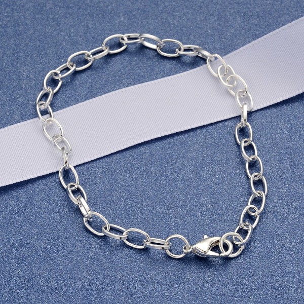 PandaHall Iron Bracelet Making, with Lobster Claw Clasps, Silver, 8-1/8 inch(20.5cm) Iron
PandaHall Iron Bracelet Making, with Lobster Claw Clasps, Silver, 8-1/8 inch(20.5cm) Iron