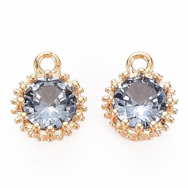 PandaHall Brass Micro Pave Cubic Zirconia Charms, Nickel Free, Real 18K Gold Plated, Faceted Flat Round, Light Blue, 9x7x4mm, Hole: 1.2mm...
PandaHall Brass Micro Pave Cubic Zirconia Charms, Nickel Free, Real 18K Gold Plated, Faceted Flat Round, Light Blue, 9x7x4mm, Hole: 1.2mm...