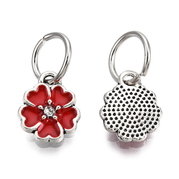 PandaHall Enamel Style Flower Alloy Rhinestone Charms, with Iron Findings, Antique Silver, Red, 13.5x11x3mm, Hole: 6mm Alloy...
PandaHall Enamel Style Flower Alloy Rhinestone Charms, with Iron Findings, Antique Silver, Red, 13.5x11x3mm, Hole: 6mm Alloy...