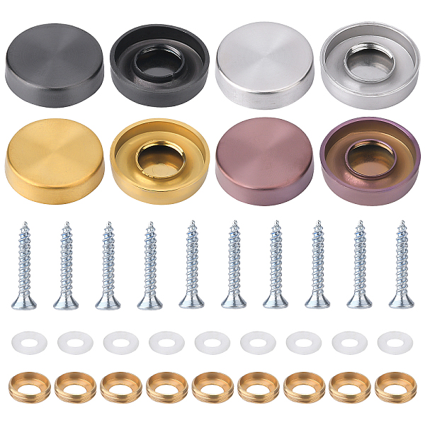 PandaHall AHADERMAKER 4Sets 4 Colors 304 Stainless Steel Screw Set, for Advertising Nail Fixed Mirror Nail Decorative, Mixed Color, 19.5x5mm...
PandaHall AHADERMAKER 4Sets 4 Colors 304 Stainless Steel Screw Set, for Advertising Nail Fixed Mirror Nail Decorative, Mixed Color, 19.5x5mm...