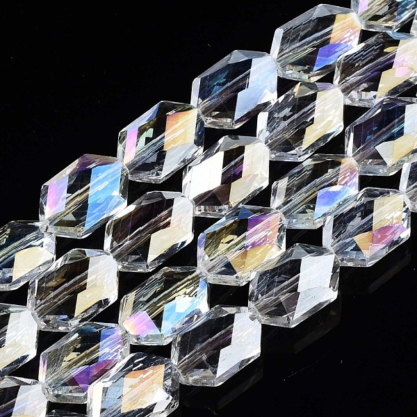 PandaHall Electroplate Glass Beads Strands, AB Color Plated, Faceted, Oval, White, 12x8x5mm, Hole: 1mm, about 59~60pcs/strand...
PandaHall Electroplate Glass Beads Strands, AB Color Plated, Faceted, Oval, White, 12x8x5mm, Hole: 1mm, about 59~60pcs/strand...