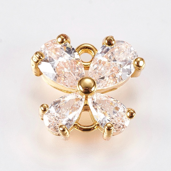 PandaHall Brass Micro Pave Cubic Zirconia Links, Clear, Nickel Free & Lead Free & Cadmium Free, Butterfly, Golden, 10.5x11x4mm, Hole: 1mm...
PandaHall Brass Micro Pave Cubic Zirconia Links, Clear, Nickel Free & Lead Free & Cadmium Free, Butterfly, Golden, 10.5x11x4mm, Hole: 1mm...
