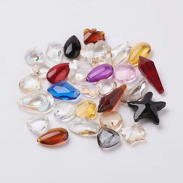 PandaHall Glass Pendants, Faceted, Mixed Shapes, Mixed Color, 18~38x11.5~23x5~13mm, Hole: 0.5~2mm, about 30pcs/100g Glass Mixed Shapes..., Multicolor
PandaHall Glass Pendants, Faceted, Mixed Shapes, Mixed Color, 18~38x11.5~23x5~13mm, Hole: 0.5~2mm, about 30pcs/100g Glass Mixed Shapes..., Multicolor