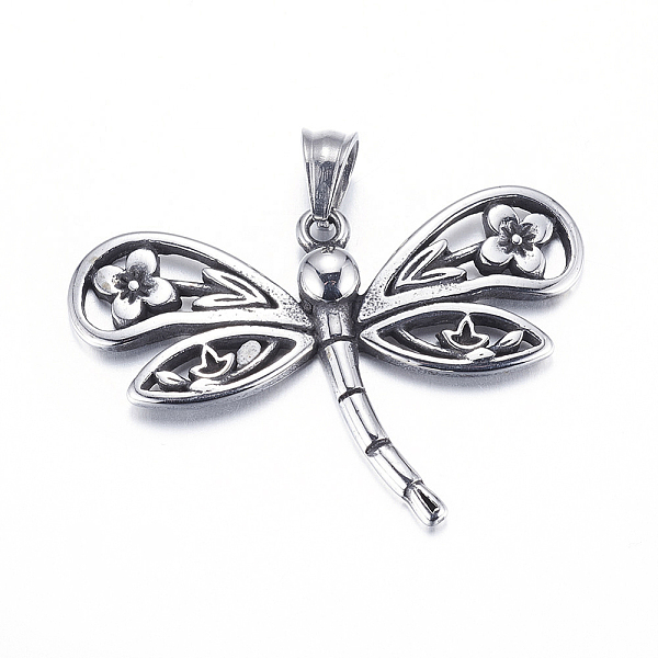PandaHall 304 Stainless Steel Pendants, Dragonfly, Antique Silver, 26x40x3.5mm, Hole: 5.5x6mm 304 Stainless Steel Dragonfly
PandaHall 304 Stainless Steel Pendants, Dragonfly, Antique Silver, 26x40x3.5mm, Hole: 5.5x6mm 304 Stainless Steel Dragonfly