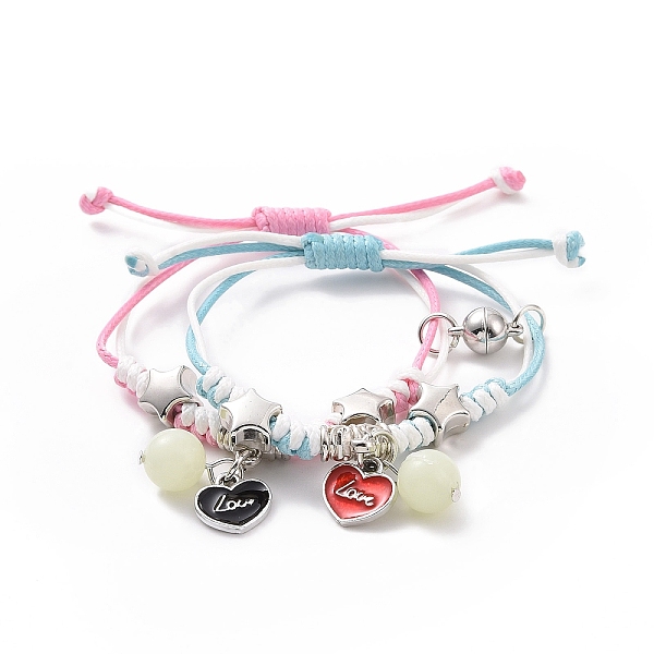 PandaHall 2Pcs 2 Color Luminous Beads & Alloy Enamel Charms Bracelets Set, Glow In The Dark Magnetic Charms Couple Bracleets for Best..., Multicolor
PandaHall 2Pcs 2 Color Luminous Beads & Alloy Enamel Charms Bracelets Set, Glow In The Dark Magnetic Charms Couple Bracleets for Best..., Multicolor