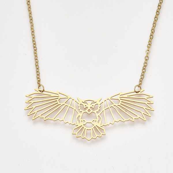 PandaHall 201 Stainless Steel Pendant Necklaces, with Cable Chains, Owl, Golden, 18.3 inch(46.5cm), 2mm, Owl: 25x59.5x1mm 201 Stainless...
PandaHall 201 Stainless Steel Pendant Necklaces, with Cable Chains, Owl, Golden, 18.3 inch(46.5cm), 2mm, Owl: 25x59.5x1mm 201 Stainless...