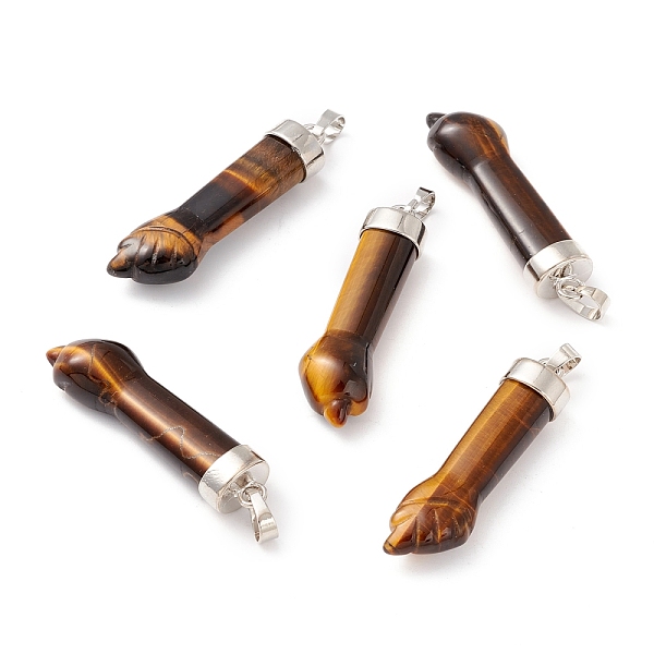 PandaHall Natural Tiger Eye Pendants, with Platinum Tone Brass Findings, Figa Hand Shapes, 43~48x12x8.6mm, Hole: 8x4.6mm Tiger Eye Others
PandaHall Natural Tiger Eye Pendants, with Platinum Tone Brass Findings, Figa Hand Shapes, 43~48x12x8.6mm, Hole: 8x4.6mm Tiger Eye Others