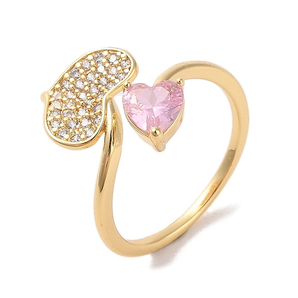 PandaHall Brass Micro Pave Cubic Zirconia Open Cuff Rings, Heart, Light Gold, US Size 7 1/2(17.7mm) Brass+Cubic Zirconia Heart
PandaHall Brass Micro Pave Cubic Zirconia Open Cuff Rings, Heart, Light Gold, US Size 7 1/2(17.7mm) Brass+Cubic Zirconia Heart