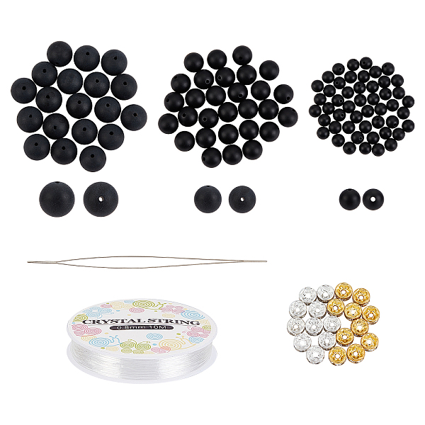 PandaHall SUPERFINDINGS DIY Natural Black Agate Bracelet Making Kit, Including 100Pcs Round Matte Natural Black Agate Beads, 20PcsBrass...
PandaHall SUPERFINDINGS DIY Natural Black Agate Bracelet Making Kit, Including 100Pcs Round Matte Natural Black Agate Beads, 20PcsBrass...