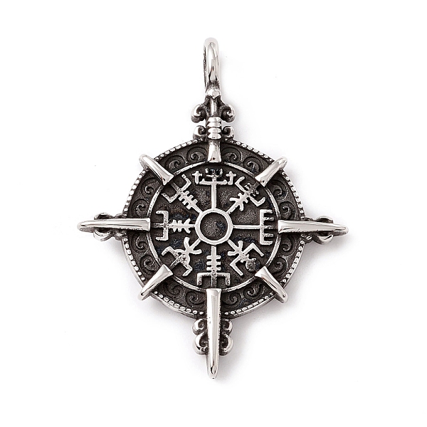 PandaHall Tibetan Style 304 Stainless Steel Pendants, Compass, Antique Silver, 47x37x4mm, Hole: 5mm 304 Stainless Steel Others
PandaHall Tibetan Style 304 Stainless Steel Pendants, Compass, Antique Silver, 47x37x4mm, Hole: 5mm 304 Stainless Steel Others