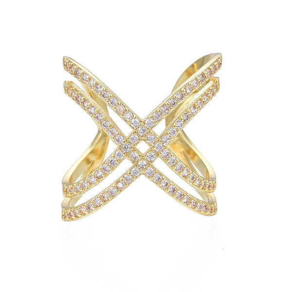 PandaHall Cubic Zirconia Criss Cross Open Cuff Ring, Real 18K Gold Plated Brass Chunky Wide Ring for Women, Nickel Free, Clear, US Size 8...
PandaHall Cubic Zirconia Criss Cross Open Cuff Ring, Real 18K Gold Plated Brass Chunky Wide Ring for Women, Nickel Free, Clear, US Size 8...
