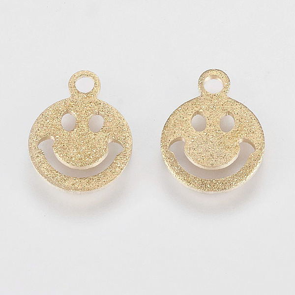 PandaHall Iron Charms, Textured, Smile Face, Golden, 10x8x0.9mm, Hole: 1mm Iron Flat Round
PandaHall Iron Charms, Textured, Smile Face, Golden, 10x8x0.9mm, Hole: 1mm Iron Flat Round