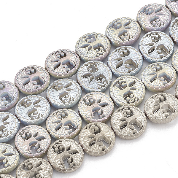 PandaHall Electroplate Non-magnetic Synthetic Hematite Beads Strands, Matte Style, Flat Round with Tree of Life, Mixed Color...
PandaHall Electroplate Non-magnetic Synthetic Hematite Beads Strands, Matte Style, Flat Round with Tree of Life, Mixed Color...