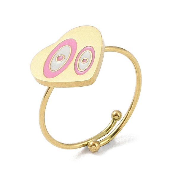 PandaHall Heart 304 Stainless Steel Enamel Ring, 316 Surgical Stainless Steel Open Cuff Ring for Women, Real 18K Gold Plated, Pearl Pink...
PandaHall Heart 304 Stainless Steel Enamel Ring, 316 Surgical Stainless Steel Open Cuff Ring for Women, Real 18K Gold Plated, Pearl Pink...