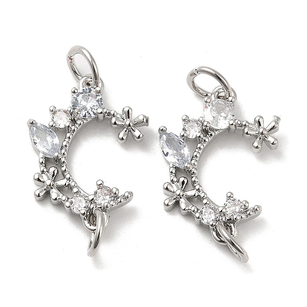 PandaHall Rack Plating Brass Pave Clear Cubic Zirconia Connector Charms, Moon with Flower Links, Long-Lasting Plated, Lead Free & Cadmium...
PandaHall Rack Plating Brass Pave Clear Cubic Zirconia Connector Charms, Moon with Flower Links, Long-Lasting Plated, Lead Free & Cadmium...