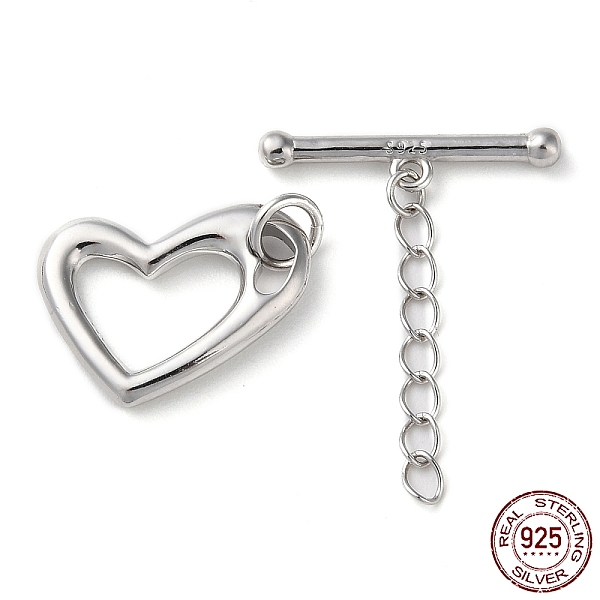 PandaHall Rhodium Plated 925 Sterling Silver Toggle Clasps with Chain, Long-Lasting Plated, Heart with 925 Stamp, Real Platinum Plated...
PandaHall Rhodium Plated 925 Sterling Silver Toggle Clasps with Chain, Long-Lasting Plated, Heart with 925 Stamp, Real Platinum Plated...