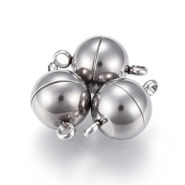 PandaHall 201 Stainless Steel Magnetic Clasps with Loops, Round, Stainless Steel Color, 19.5x12x12mm, Hole: 2.5mm 201 Stainless Steel Round
PandaHall 201 Stainless Steel Magnetic Clasps with Loops, Round, Stainless Steel Color, 19.5x12x12mm, Hole: 2.5mm 201 Stainless Steel Round
