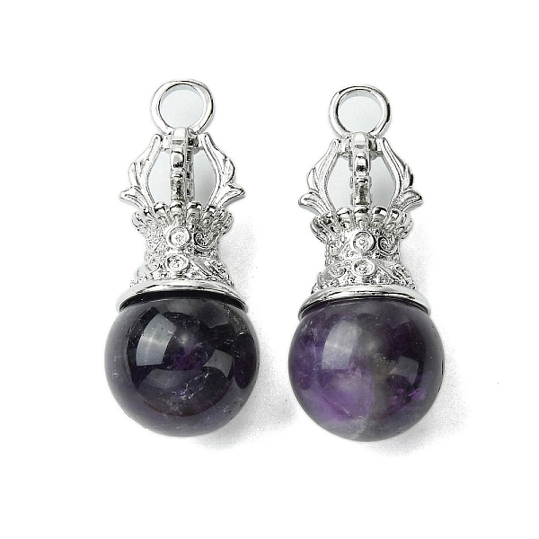 PandaHall Natural Amethyst Pendants, Round Pendants, Bulb Charms with Rack Plating Platinum Plated Brass Deer Horn, Cadmium Free & Lead Free...
PandaHall Natural Amethyst Pendants, Round Pendants, Bulb Charms with Rack Plating Platinum Plated Brass Deer Horn, Cadmium Free & Lead Free...