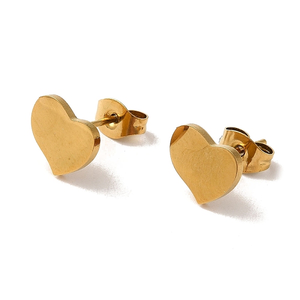 PandaHall Vacuum Plating 304 Stainless Steel Stud Earrings, Plain Heart, Golden, 7.5x9.5mm 304 Stainless Steel Heart
PandaHall Vacuum Plating 304 Stainless Steel Stud Earrings, Plain Heart, Golden, 7.5x9.5mm 304 Stainless Steel Heart