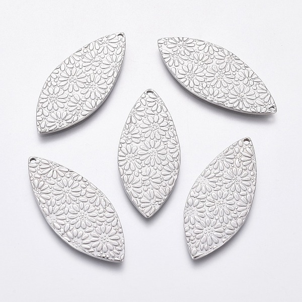 PandaHall 304 Stainless Steel Pendants, Leaf with Flower Pattern, Stainless Steel Color, 39x16x1.5mm, Hole: 1.4mm 304 Stainless Steel Leaf
PandaHall 304 Stainless Steel Pendants, Leaf with Flower Pattern, Stainless Steel Color, 39x16x1.5mm, Hole: 1.4mm 304 Stainless Steel Leaf