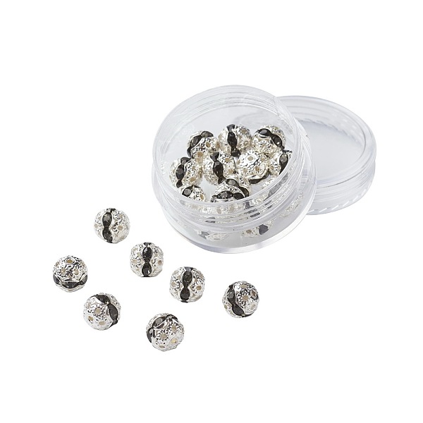 PandaHall Brass Rhinestone Beads, Grade A, Silver Color Plated, Round, Montana, 8mm, Hole: 1mm, 20pcs/box Brass+Rhinestone Round Silver
PandaHall Brass Rhinestone Beads, Grade A, Silver Color Plated, Round, Montana, 8mm, Hole: 1mm, 20pcs/box Brass+Rhinestone Round Silver