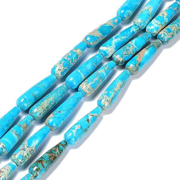 PandaHall Dyed Natural Imperial Jasper Beads Strands, Teardrop, Deep Sky Blue, 30x8~8.5mm, Hole: 0.8mm, about 13pcs/strand, 15.35~15.59 inch...
PandaHall Dyed Natural Imperial Jasper Beads Strands, Teardrop, Deep Sky Blue, 30x8~8.5mm, Hole: 0.8mm, about 13pcs/strand, 15.35~15.59 inch...