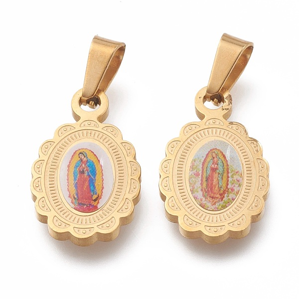 PandaHall 304 Stainless Steel Lady of Guadalupe Pendants, Oval with Virgin Mary, Golden, 17x10.5x2mm, Hole: 6.5mm 304 Stainless Steel Oval..., Multicolor
PandaHall 304 Stainless Steel Lady of Guadalupe Pendants, Oval with Virgin Mary, Golden, 17x10.5x2mm, Hole: 6.5mm 304 Stainless Steel Oval..., Multicolor