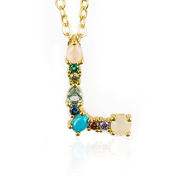 PandaHall Golden Brass Micro Pave Cubic Zirconia Initial Pendants Necklaces, with Cable Chains, Colorful, Letter, Letter.L, 17.9~18.1 inch...
PandaHall Golden Brass Micro Pave Cubic Zirconia Initial Pendants Necklaces, with Cable Chains, Colorful, Letter, Letter.L, 17.9~18.1 inch...