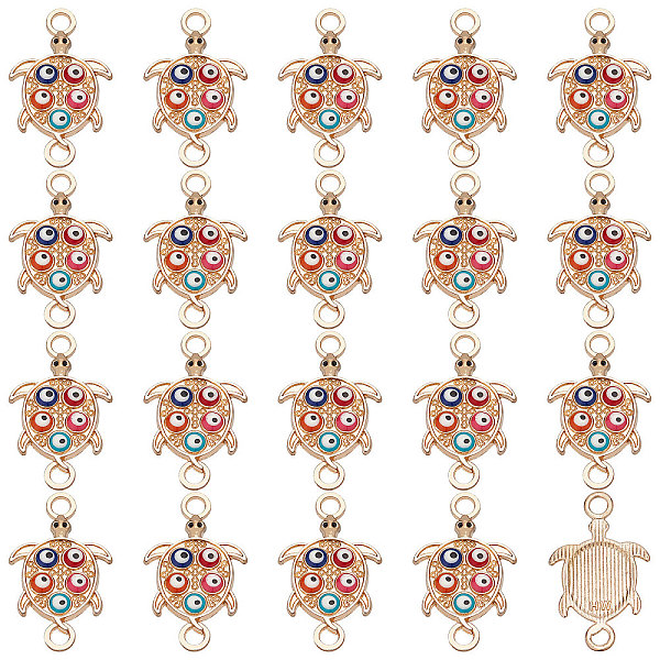 PandaHall Alloy Enamel Connector Charms, Golden, Tortoise with Evil Eye, Colorful, 26.5x16x2.5mm, Hole: 3mm, 20pcs/box Alloy+Enamel...
PandaHall Alloy Enamel Connector Charms, Golden, Tortoise with Evil Eye, Colorful, 26.5x16x2.5mm, Hole: 3mm, 20pcs/box Alloy+Enamel...