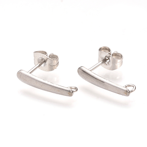 PandaHall 304 Stainless Steel Stud Earring Findings, with Loop, Ear Nuts/Earring Backs, Bar, Stainless Steel Color, 15x3mm, Hole: 1.5mm, Pin...
PandaHall 304 Stainless Steel Stud Earring Findings, with Loop, Ear Nuts/Earring Backs, Bar, Stainless Steel Color, 15x3mm, Hole: 1.5mm, Pin...