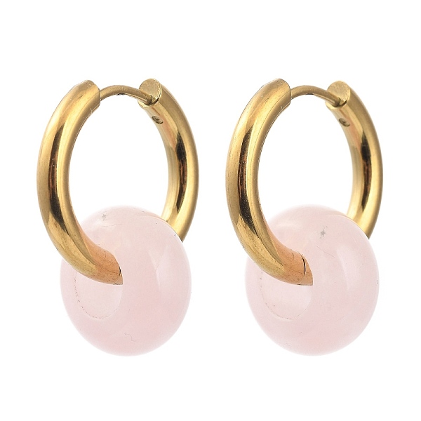 PandaHall 304 Stainless Steel Huggie Hoop Earrings, with 316 Surgical Stainless Steel Pin and Rondelle Natural Rose Quartz Beads, Golden...
PandaHall 304 Stainless Steel Huggie Hoop Earrings, with 316 Surgical Stainless Steel Pin and Rondelle Natural Rose Quartz Beads, Golden...