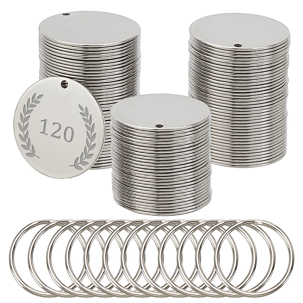 PandaHall Olycraft 120Pcs 304 Stainless Steel Stamping Blank Tag Pendants, with 120Pcs Iron Split Key Rings, Flat Round, Stainless Steel...
PandaHall Olycraft 120Pcs 304 Stainless Steel Stamping Blank Tag Pendants, with 120Pcs Iron Split Key Rings, Flat Round, Stainless Steel...