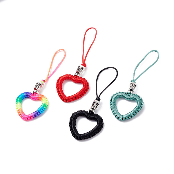 PandaHall Heart Braided Nylon Cord Mobile Accessories, Phone Hanging Pendant Decor, with Alloy Skull Beads, European Brass Beads & Iron..., Multicolor
PandaHall Heart Braided Nylon Cord Mobile Accessories, Phone Hanging Pendant Decor, with Alloy Skull Beads, European Brass Beads & Iron..., Multicolor