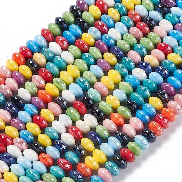 PandaHall Pearlized Porcelain Beads Strands, Rondelle, Mixed Color, 12x6.5mm, Hole: 2.3mm, about 42pcs/strand, 11.81''(30cm) Porcelain..., Multicolor
PandaHall Pearlized Porcelain Beads Strands, Rondelle, Mixed Color, 12x6.5mm, Hole: 2.3mm, about 42pcs/strand, 11.81''(30cm) Porcelain..., Multicolor