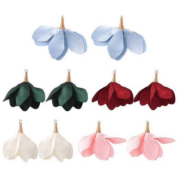 PandaHall 10Pcs 5 Colors Silk Flower Big Pendants, with Golden Iron Findings, Mixed Color, 55~60x35~46mm, Hole: 3mm, 2Pcs/color Silk Flower..., Multicolor
PandaHall 10Pcs 5 Colors Silk Flower Big Pendants, with Golden Iron Findings, Mixed Color, 55~60x35~46mm, Hole: 3mm, 2Pcs/color Silk Flower..., Multicolor
